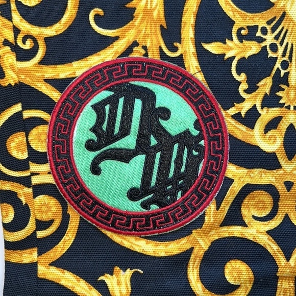 Versace Chaos Couture Studded Archival Print Denim Fringe Jeans Size 44​​​ - Picture 9 of 16